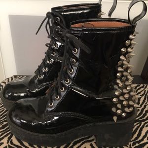 JEFFREY CAMPBELL “8th Street” Patent Spiked Boots